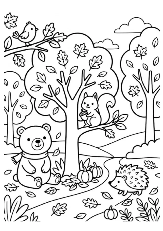 Desenhos Outono para imprimir e colorir - imagem 7